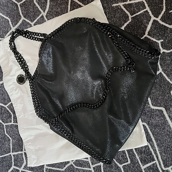 Authentic Stella McCartney falabella foldover tote black shaggy deer